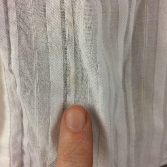 VINCE Women's Size XS White Semi Sheer Drop Waist Blouse Button Up Long Sleeve - Picture 4 of 8